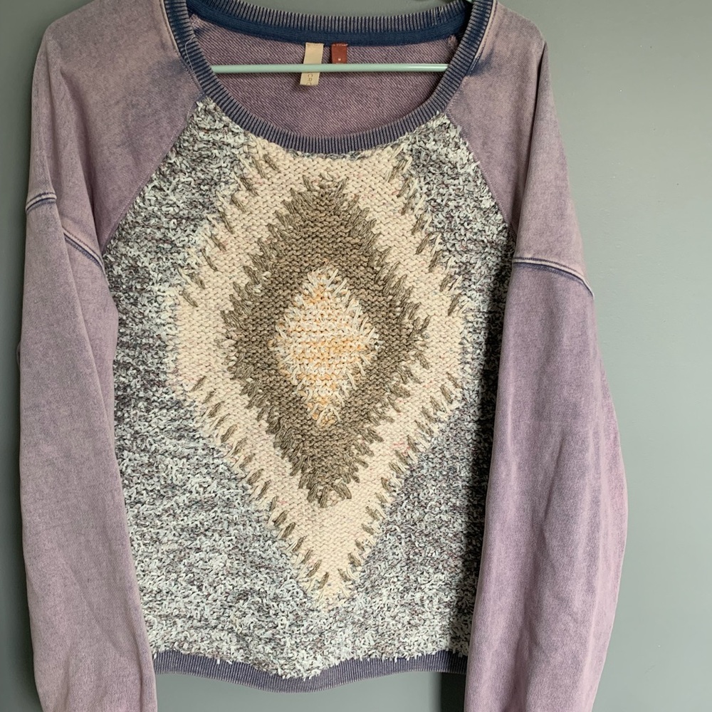 Pilcro by Anthropologie sweatshirt with beautiful knit details on front